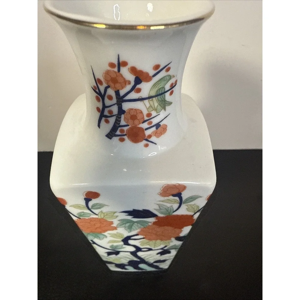 Vtg Japanese‎ Export Andrea by Sadek Ceramic Vase Floral Bird  7